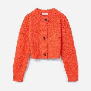 Everlane The Lofty-Knit Cardigan Babaa wool alpaca red summer flame